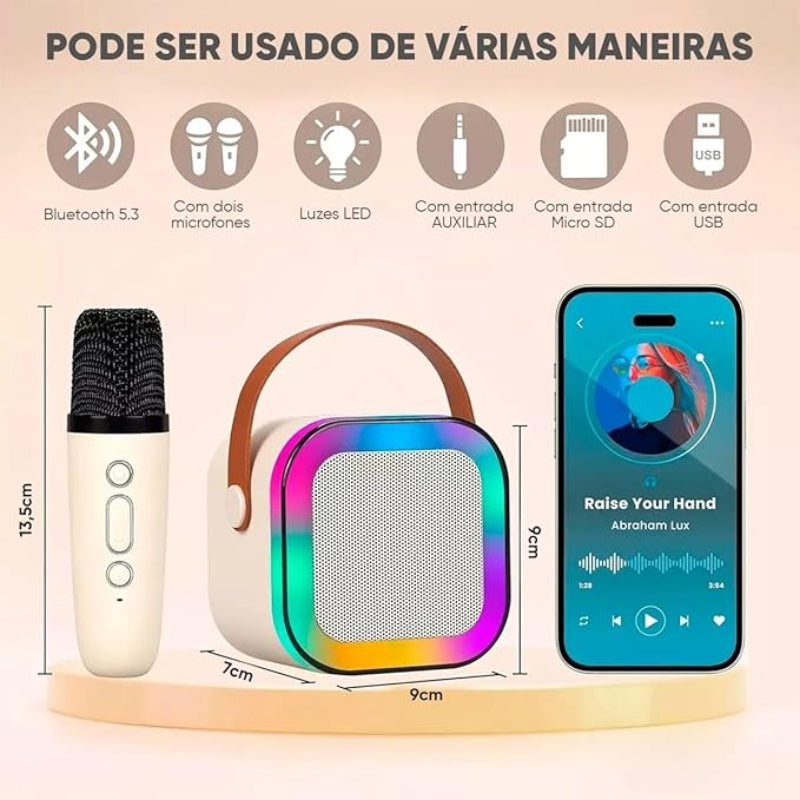 Mini Caixa de Som Karaokê - K12