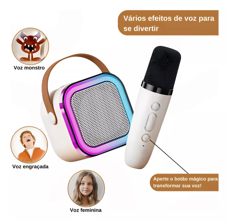 Mini Caixa de Som Karaokê - K12